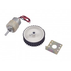 Robo India Geared DC Motor (100 RPM) + Wheel (7 cm) + DC Motor Clamp