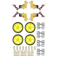 Roinco Bo motor Kit with 4 Set of Bo Motor + Wheel + Clamp + Screw for fitting