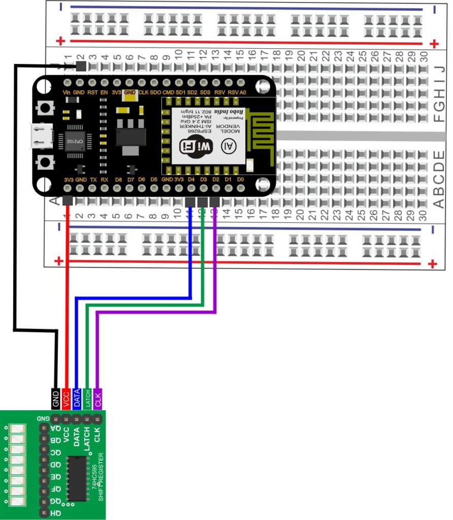 NodeMCU Shift Register on Arduino IDE - Robo India || Tutorials ...