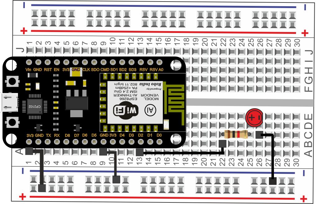 NodeMCU Digital Output LED Blinking on Arduino IDE Robo India