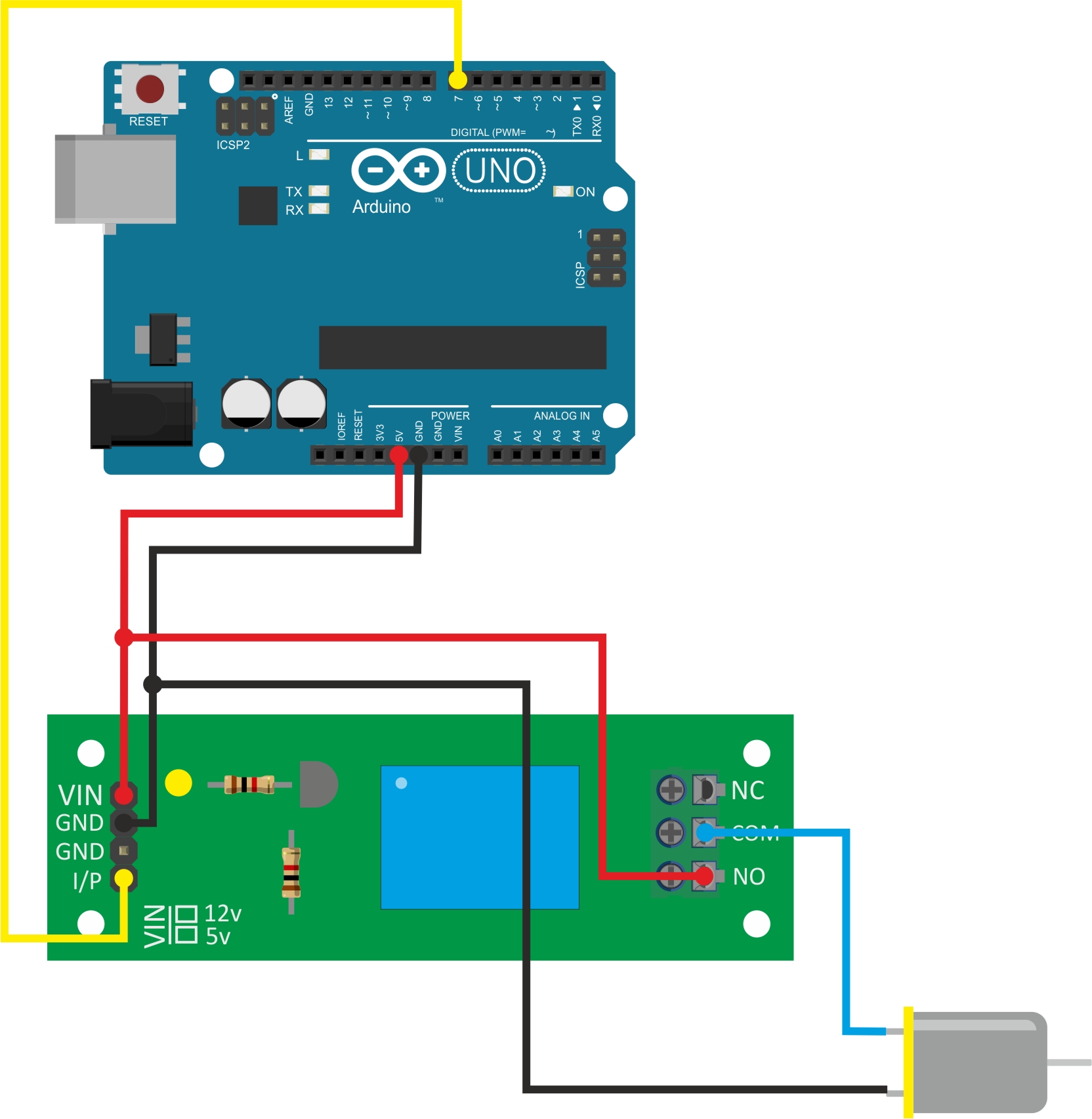 Single-channel Relay Motor control - Arduino - Robo India, Tutorials, Learn Arduino